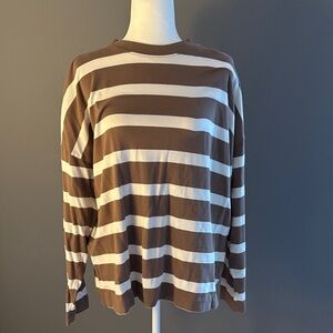 AYR Brown and Ivory Long Sleeve Shirt